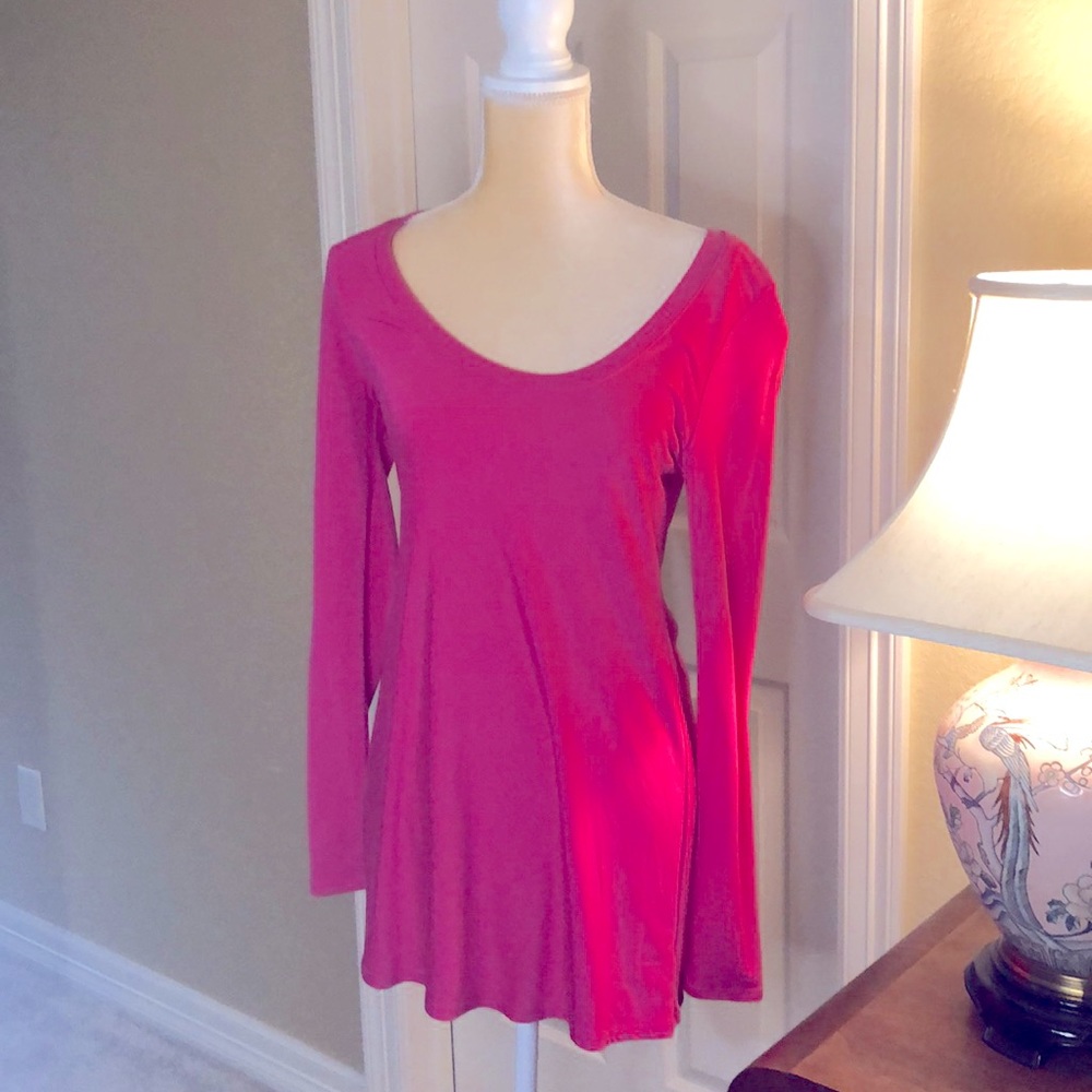Hot pink top/dress by Boston Proper. Pit to pit 15 1/2” Length 30” Made in USA.